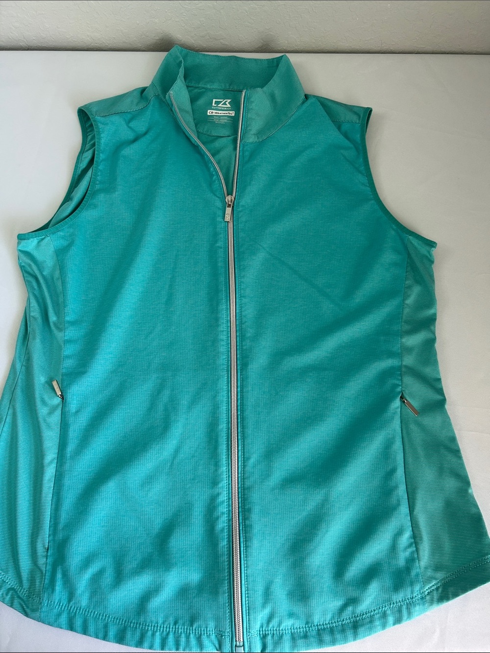 Cutter & Buck Aqua Full Zip Golf Sleeveless Vest Large